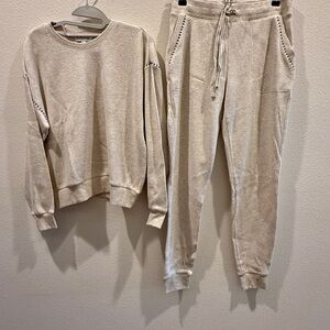 PJ Salvage Cream Textured Sweatshirt Loungewear New without Tags $159 each